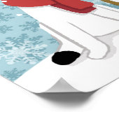 雪の中で歌う二匹の犬のクリスマスキャロラー ポスター (角)