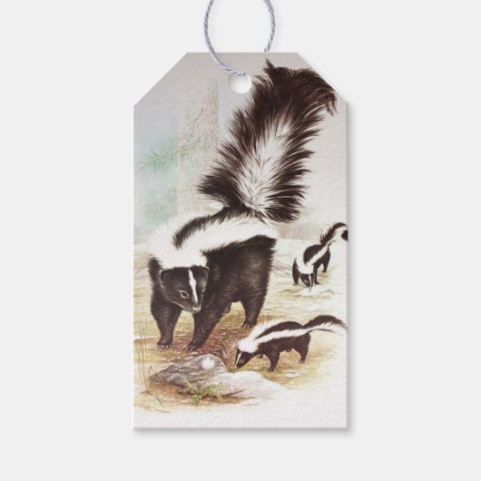 雪の中で滑る ギフトタグ (正面)