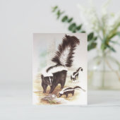 雪の中で滑る ポストカード (スタンド正面)