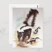 雪の中で滑る ポストカード (正面/裏面)