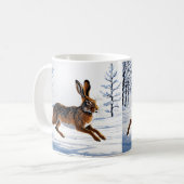 雪の中で無限のウサギの自由 コーヒーマグカップ (正面左)