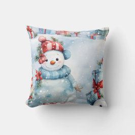 雪の中で独自のプレゼントを作成する クッション