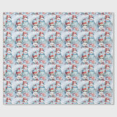 雪の中で独自のプレゼントを作成する ラッピングペーパー (フラット)