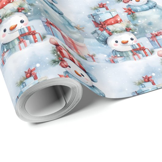 雪の中で独自のプレゼントを作成する ラッピングペーパー (ロールコーナー)