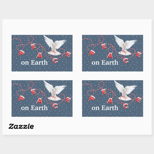 雪の中で白い平和が訪れる 長方形シール (シート)