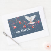 雪の中で白い平和が訪れる 長方形シール (封筒)