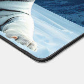 雪の中で白い虎とベビーの子 デスクマット (コーナー)