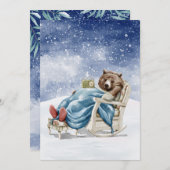 雪の中で眠るクマ (正面/裏面)