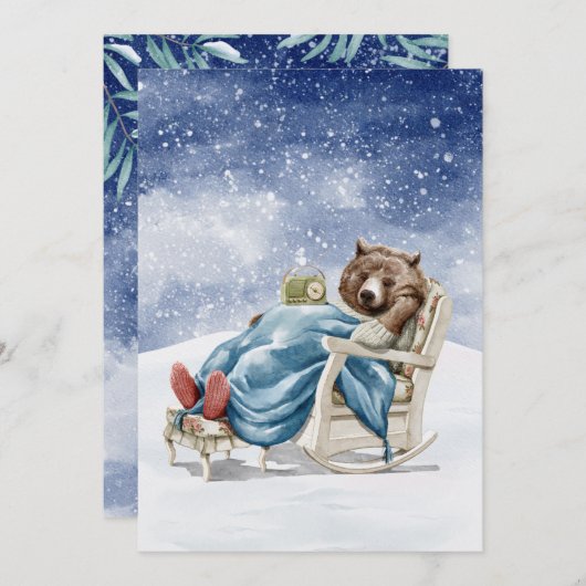 雪の中で眠るクマ (正面/裏面)