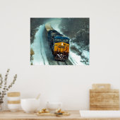 雪の中で石炭を空にする ポスター (キッチン)