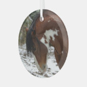 雪の中で突出する ガラスオーナメント (正面左)