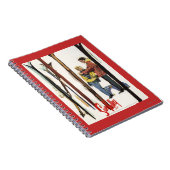 雪の中で立ち上がるスキー夫妻のポスター ノートブック (右側)