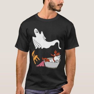 雪の中で立ち往生する青いスキーのムーミントロール 冬のゲーム Tシャツ