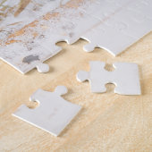 雪の中で美しい多彩なツグミの鳴鳥 ジグソーパズル (側面)