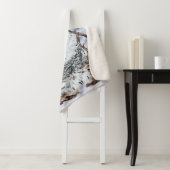 雪の中で美しい雪ふくろうプリント シェルパブランケット (インサイチュ)