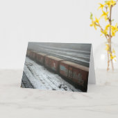 雪の中で訓練する カード (黄色い花)
