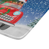 雪の中で車を運転するコッカー・スパニエル クリスマス カッティングボード (角)