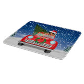 雪の中で車を運転するコッカー・スパニエル クリスマス カッティングボード (角)