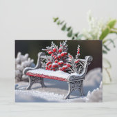 雪の中で霜で覆われたベンチ シーズンカード (スタンド正面)