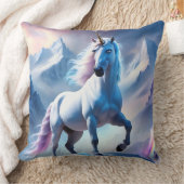 雪の中で魅了されたユニコーンファンタジー クッション (ブランケット)