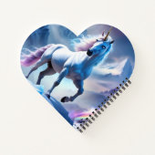 雪の中で魅了されたユニコーンファンタジー ノートブック (裏面)