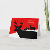 雪の中で鹿家族のシルエット|過去記事 シーズンカード (正面)