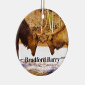 雪の中で2～2ブルエルク セラミックオーナメント (右)