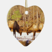 雪の中で2~2ブルエルク セラミックオーナメント (右)