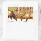 雪の中で2～2ブルエルク 長方形シール (バッグ)