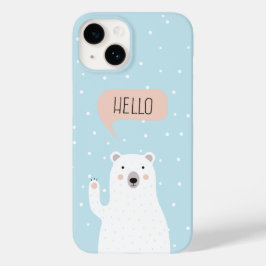 雪の中にかわいいホッキョクグマが挨拶 Case-Mate iPhone 14ケース