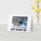 雪の中にエルクハッピーバースデーパパグリーティングカード カード (黄色い花)