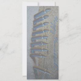 雪の中にハヌカー！メタリック紙のフラットカード 招待状