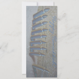 雪の中にハヌカー！メタリック紙のフラットカード 招待状