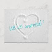 雪の中にハートを持つ冬の動描動はがき 案内ポストカード (正面)