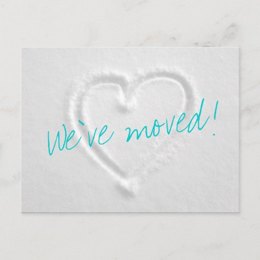 雪の中にハートを持つ冬の動描動はがき 案内ポストカード (正面)