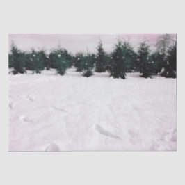 雪の中にヒバリのある冬の風景 薄葉紙