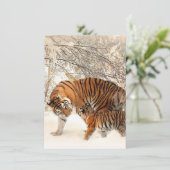 雪の中にベビーが咲く可愛い母タイガー サンキューカード (スタンド正面)