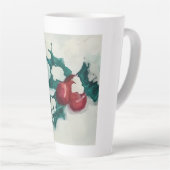 雪の中にホリー カフェラテマグ (右アングル)