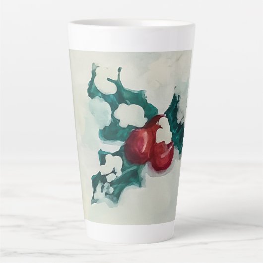 雪の中にホリー カフェラテマグ (正面)