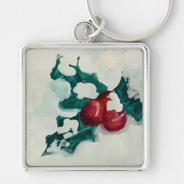 雪の中にホリー キーホルダー