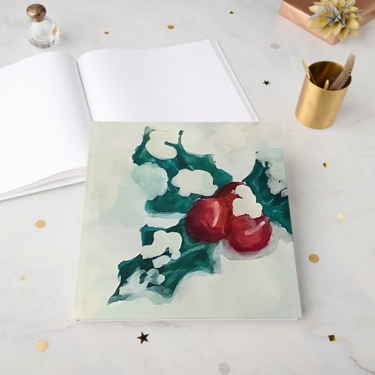 雪の中にホリー ゲストブック (正面見開き)