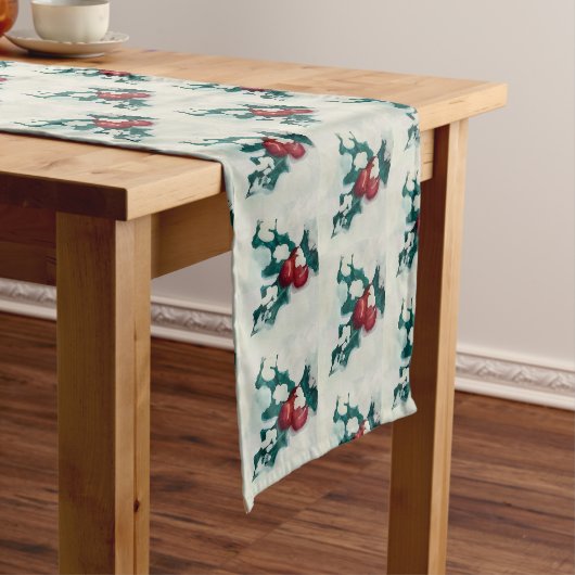 雪の中にホリー ショートテーブルランナー (インサイチュ)