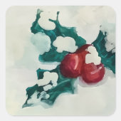 雪の中にホリー スクエアシール (正面)