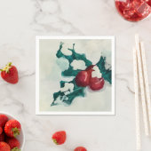 雪の中にホリー スタンダードカクテルナプキン (インサイチュ)