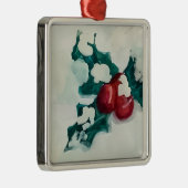 雪の中にホリー メタルオーナメント (右)