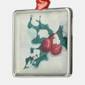 雪の中にホリー メタルオーナメント (左)