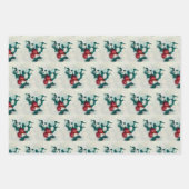 雪の中にホリー ラッピングペーパーシート (正面)