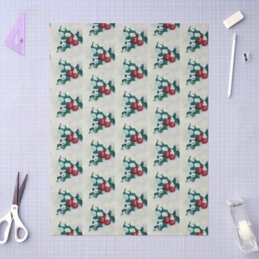 雪の中にホリー 薄葉紙 (クラフト)