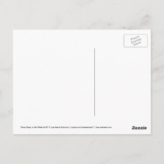 雪の中に佇むタキシード猫ひざ深い絵画|過去記事 ポストカード (裏面)