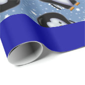 雪の中に入ったかわいいペンギン ラッピングペーパー (ロールコーナー)